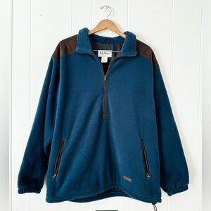 Rare L.L. Bean Freeport Men’s Half Zip Fleece Pullover Blue Size Large USA